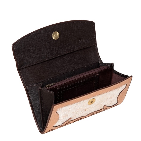 NWT The Urban Tooled Leather & Cowhide Wallet - Picture 3 of 3